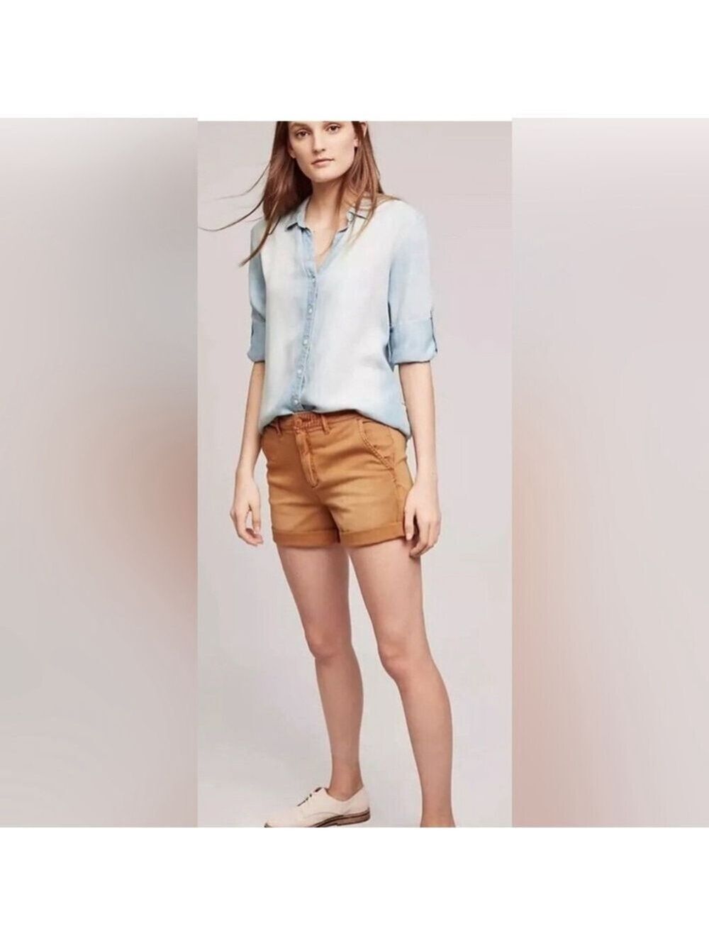 Relaxed Chino Shorts Chino by Anthropologie brown colour size 32